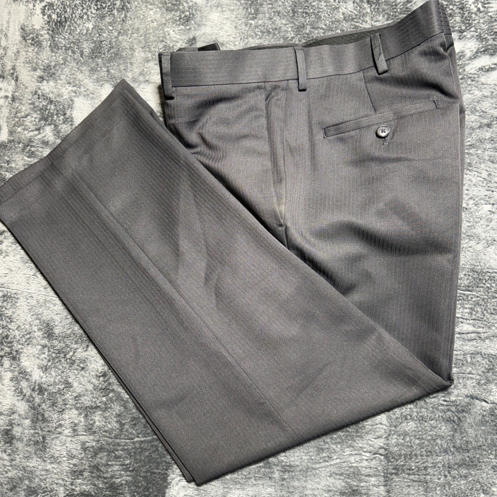 Haggar Dress Pants Mens 36x29 Charcoal Grey